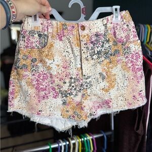 Pilcro Multicolor Floral Jean Shorts